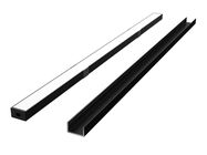 LED profile set, 2m, surface, black, with opal cover, holders and encaps