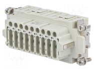Connector: HDC; female; CDS; PIN: 27; 10A; 400V; 27+PE; size 77.27 ILME