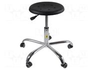 Stool; ESD; Seat dim: Ø350mm; 430÷555mm; Rsurf: 0.1÷1MΩ RT WORK