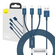 USB cable 3in1 Baseus Superior Series, USB to micro USB / USB-C / Lightning, 3.5A, 1.5m (blue), Baseus