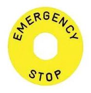 LEGEND PLT YELLOW EMERG.STOP 60MM