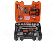 Wrench-set; Chrom-vanadium steel; Mounting: 1/2",1/4"; 91pcs. BAHCO