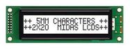 DISPLAY, ALPHANUMERIC, 20X2, WHITE
