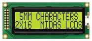 DISPLAY, ALPHANUMERIC, 16X2, YELLOW/GRN