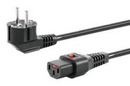 LEAD, LOCKING, EU PLUG, 2M, BLK