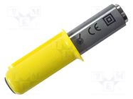 Connector: 4mm banana; socket; 2A; 1kV; yellow; M12 screw; 17mΩ SCHÜTZINGER