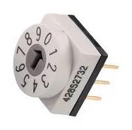 SWITCH, ROTARY, 10X10, 10 POS, GREY
