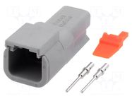 Connector: wire-wire; plug; male; ATM; PIN: 2; IP67; for cable; 7.5A AMPHENOL