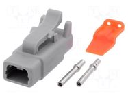 Connector: wire-wire; plug; female; ATM; PIN: 2; IP67; for cable AMPHENOL