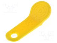 Pellet memory holder in a keychain; yellow 