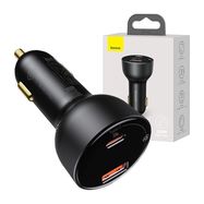 Car charger Baseus Superme, USB, USB-C, 100W (black), Baseus