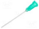 Needle: plastic flexible; 1.5"; Size: 18; straight; 0.84mm FISNAR