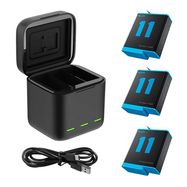 Telesin 3-slot charger Box + 3 batteries for GoPro Hero 12 / 11 / 10 / 9, Telesin