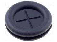 Grommet; with bulkhead; Ømount.hole: 19mm; Øhole: 16mm; rubber FIX&FASTEN