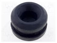 Grommet; with bulkhead; Ømount.hole: 14.6mm; Øhole: 8mm; rubber FIX&FASTEN