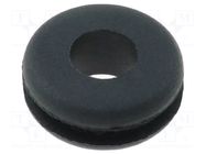 Grommet; Ømount.hole: 8mm; Øhole: 4.5mm; rubber; black FIX&FASTEN