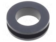 Grommet; Ømount.hole: 17.5mm; Øhole: 14mm; rubber; black FIX&FASTEN