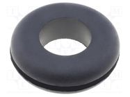 Grommet; Ømount.hole: 20.8mm; Øhole: 12.7mm; rubber; black FIX&FASTEN