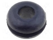 Grommet; Ømount.hole: 7.9mm; Øhole: 4.7mm; rubber; black FIX&FASTEN