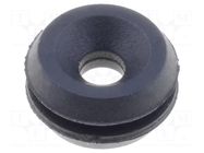 Grommet; Ømount.hole: 5.8mm; Øhole: 2.33mm; rubber; black FIX&FASTEN