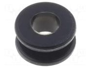 Grommet; Ømount.hole: 4.5mm; Øhole: 3.5mm; rubber; black FIX&FASTEN