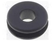 Grommet; Ømount.hole: 5mm; Øhole: 3.1mm; rubber; black FIX&FASTEN
