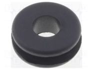 Grommet; Ømount.hole: 5mm; Øhole: 3.1mm; rubber; black FIX&FASTEN