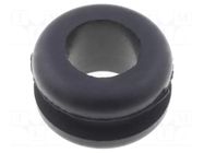 Grommet; Ømount.hole: 9mm; Øhole: 6mm; rubber; black FIX&FASTEN