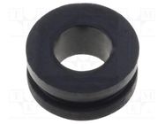 Grommet; Ømount.hole: 6mm; Øhole: 3.5mm; rubber; black FIX&FASTEN