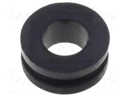 Grommet; Ømount.hole: 6mm; Øhole: 3.5mm; rubber; black FIX&FASTEN