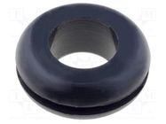 Grommet; Ømount.hole: 12.7mm; Øhole: 9mm; rubber; black FIX&FASTEN