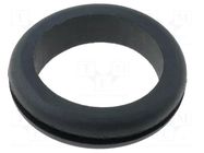 Grommet; Ømount.hole: 19.5mm; Øhole: 18mm; rubber; black FIX&FASTEN