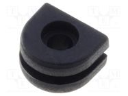 Grommet; Ømount.hole: 4.52mm; Øhole: 1.5mm; rubber; black FIX&FASTEN