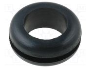 Grommet; Ømount.hole: 12.7mm; Øhole: 9.5mm; rubber; black FIX&FASTEN