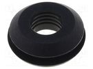 Grommet; Ømount.hole: 11.5mm; Øhole: 7.2mm; silicone; black FIX&FASTEN