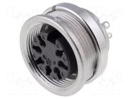Connector: M16; socket; female; PIN: 7; 5A; 100V; C091A; soldering AMPHENOL