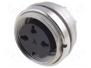 Connector: M16; socket; female; PIN: 3; 5A; 300V; C091A; soldering AMPHENOL