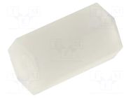 Screwed spacer sleeve; hexagonal; polyamide; M2; L: 8mm FIX&FASTEN