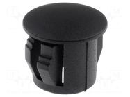 Stopper; H: 10.1mm; Flange dia: 11.5mm; Wall thick: 3.3mm; black FIX&FASTEN