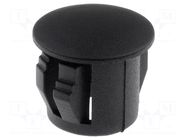 Stopper; H: 10.1mm; Flange dia: 11.5mm; Wall thick: 3.3mm; black FIX&FASTEN