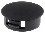 Stopper; H: 6.2mm; Wall thick: 2.2mm; black; polyamide; UL94V-2 FIX&FASTEN