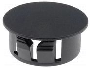 Stopper; H: 13.1mm; Flange dia: 32mm; Wall thick: 3.3mm; black FIX&FASTEN