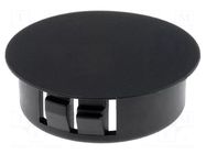 Stopper; H: 11.3mm; Flange dia: 34.2mm; Wall thick: 3.3mm; black FIX&FASTEN