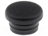 Stopper; H: 5.7mm; black; elastomer thermoplastic TPE; Dim: Ø9mm FIX&FASTEN