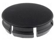 Stopper; H: 3.8mm; Wall thick: 1.3mm; black; polyamide; UL94V-2 FIX&FASTEN