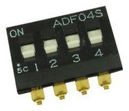 DIP SWITCH, 4 POSITION, SPST, FLUSH SLIDE