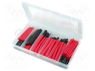 Set of heat shrink sleeves; glued; 3: 1; 76mm; polyolefine; 80pcs. FIX&FASTEN