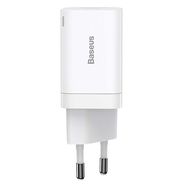 Baseus Super Si Pro Quick Charger USB + USB-C 30W (white), Baseus