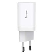 Baseus Super Si Pro Quick Charger USB + USB-C 30W (white), Baseus