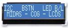 LCD, COG 20X2, I2C BSTN WHITE ON BLUE